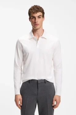 Slim-fit polo shirt in mercerised cotton