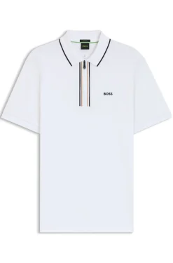Slim-fit polo shirt in quick-dry stretch cotton