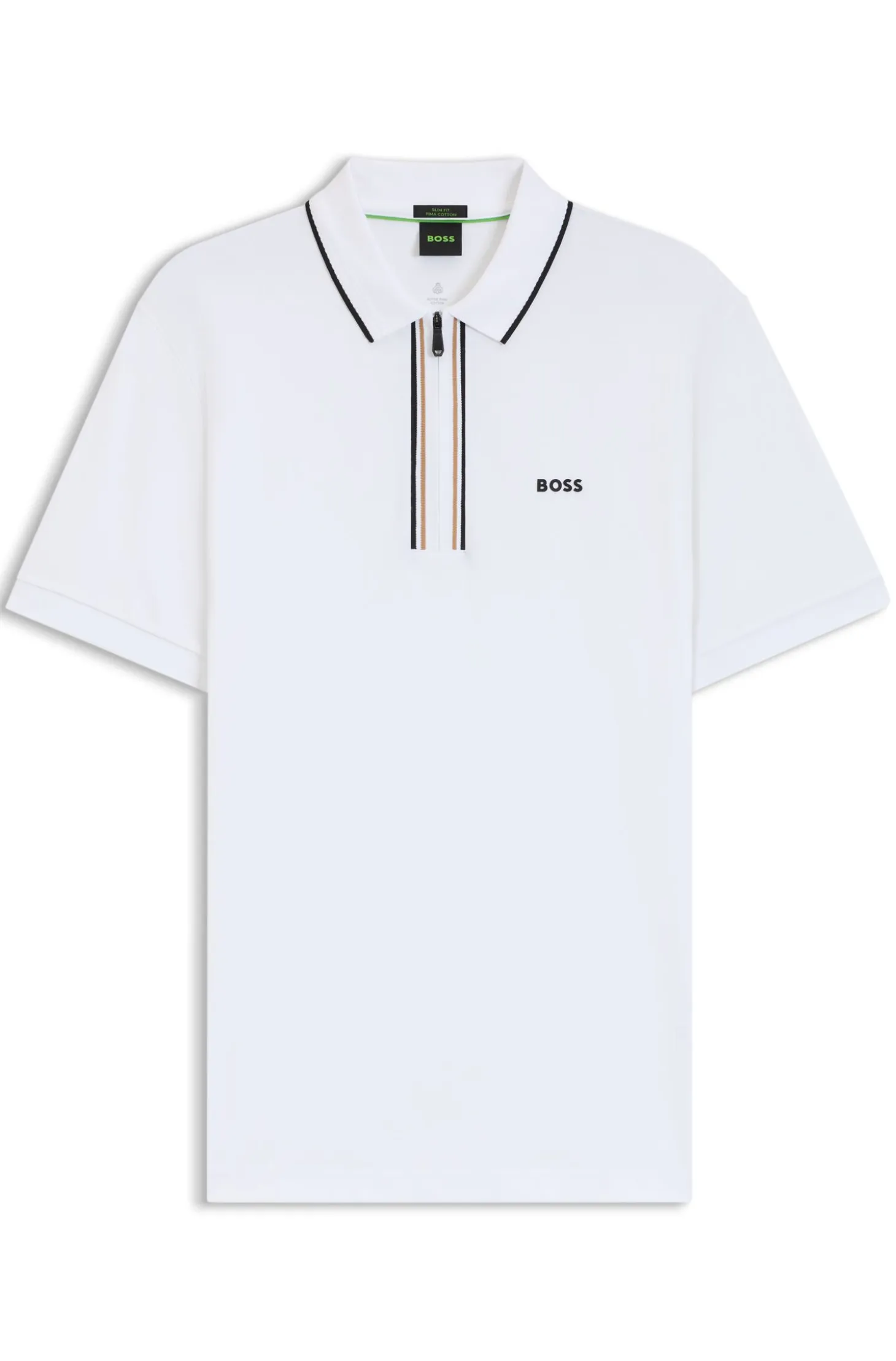 Slim-fit polo shirt in quick-dry stretch cotton