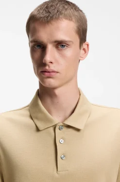 Slim-fit polo shirt in slub interlock