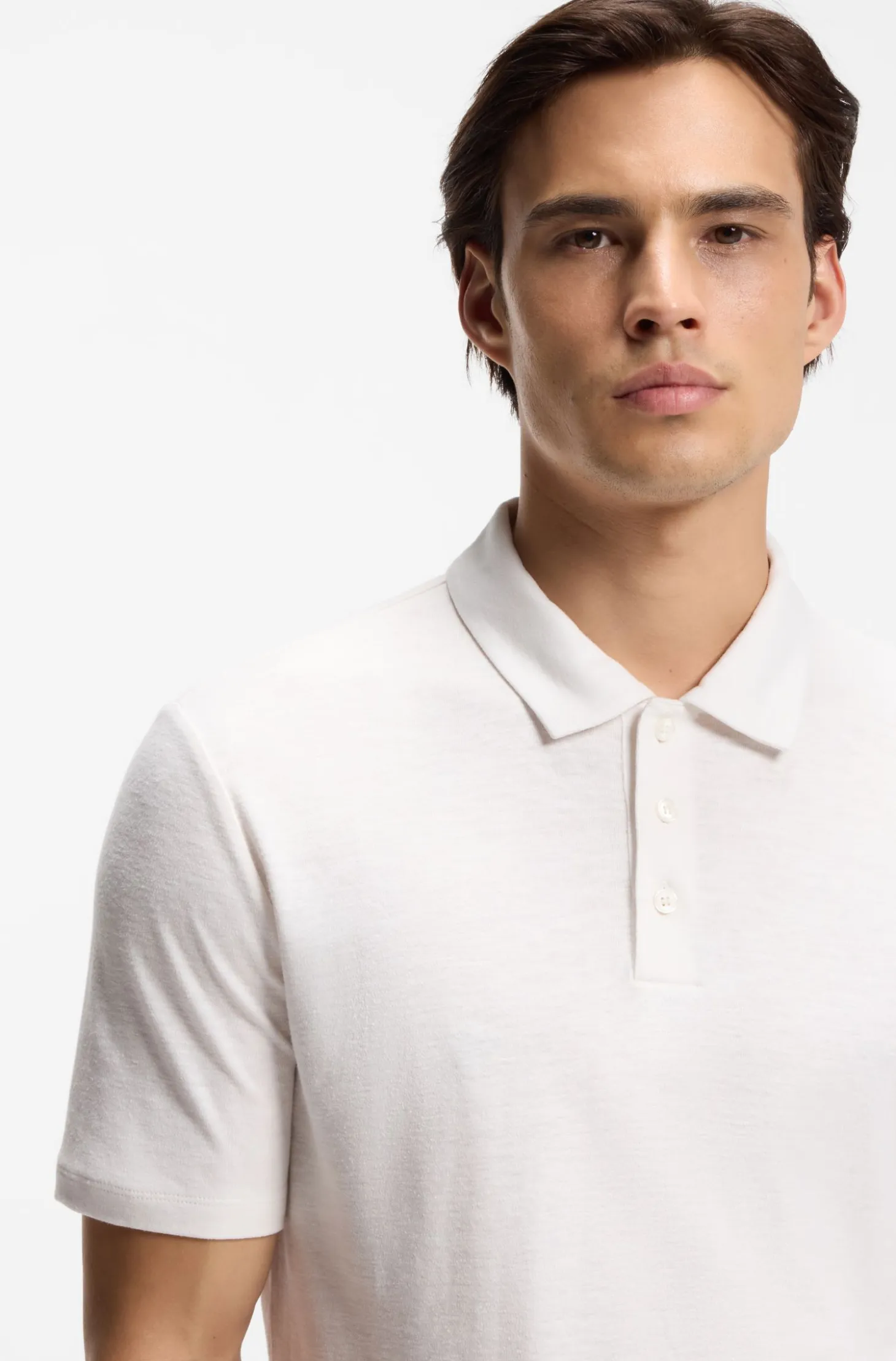 Slim-fit polo shirt in slub interlock