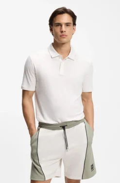 Slim-fit polo shirt in slub interlock