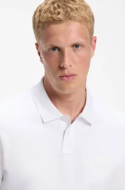 Slim-fit polo shirt in stretch-cotton piqué