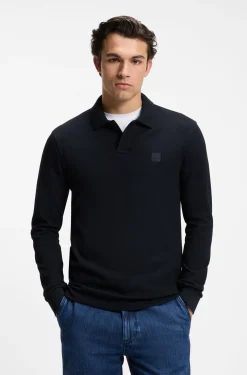 Slim-fit polo shirt in stretch-cotton piqué