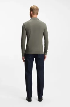 Slim-fit polo shirt in stretch-cotton piqué