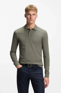 Slim-fit polo shirt in stretch-cotton piqué
