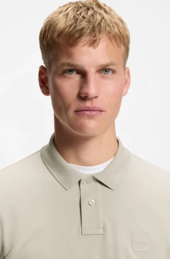 Slim-fit polo shirt in stretch-cotton piqué