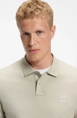 Slim-fit polo shirt in stretch-cotton piqué