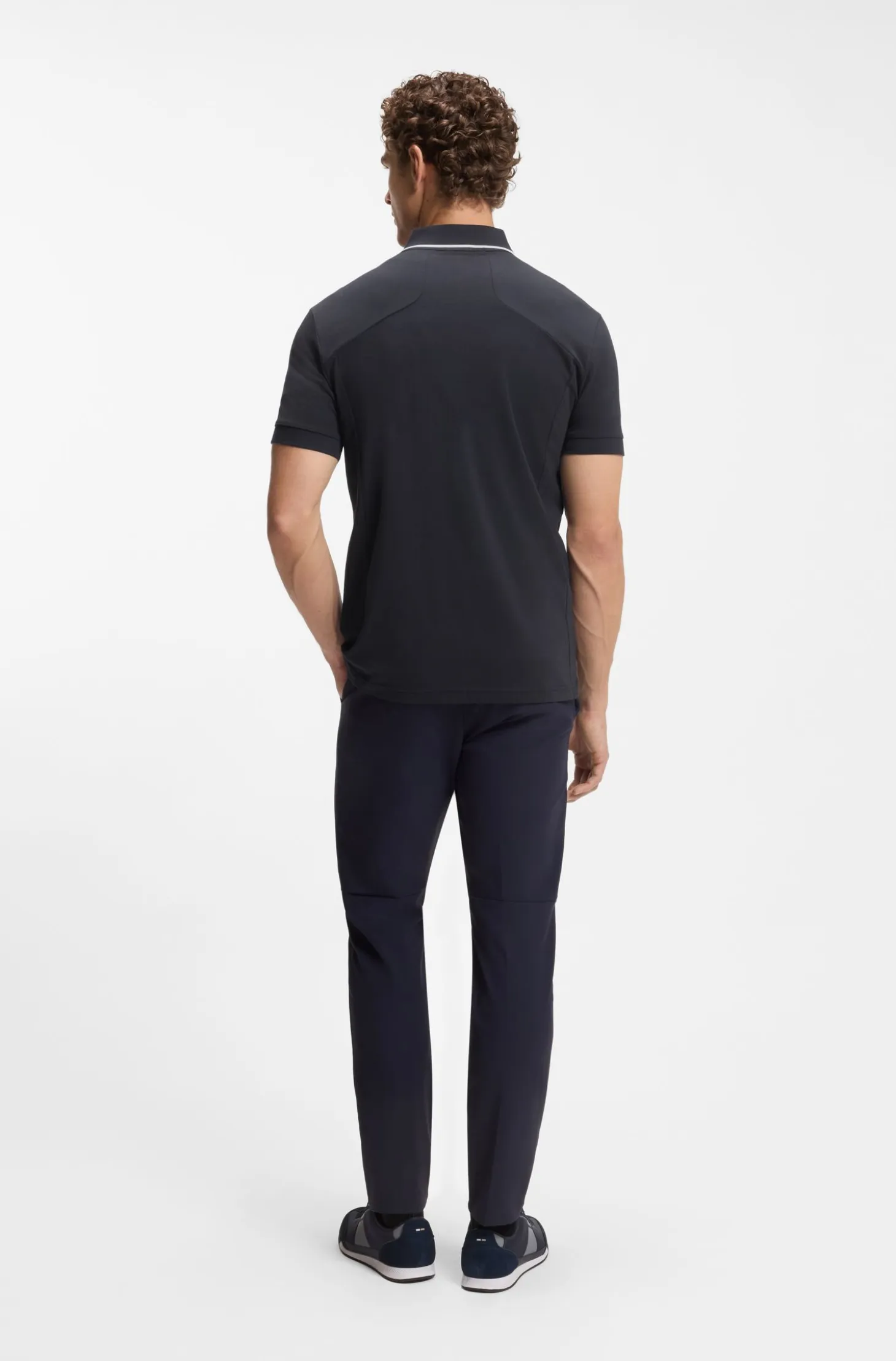 Slim-fit polo shirt with a zip placket