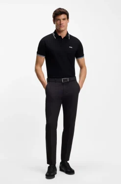 Slim-fit polo shirt with contrast-stripe details