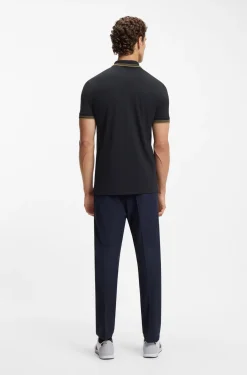Slim-fit polo shirt with contrast-stripe details