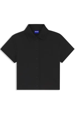 Slim-fit polo top in stretch cotton