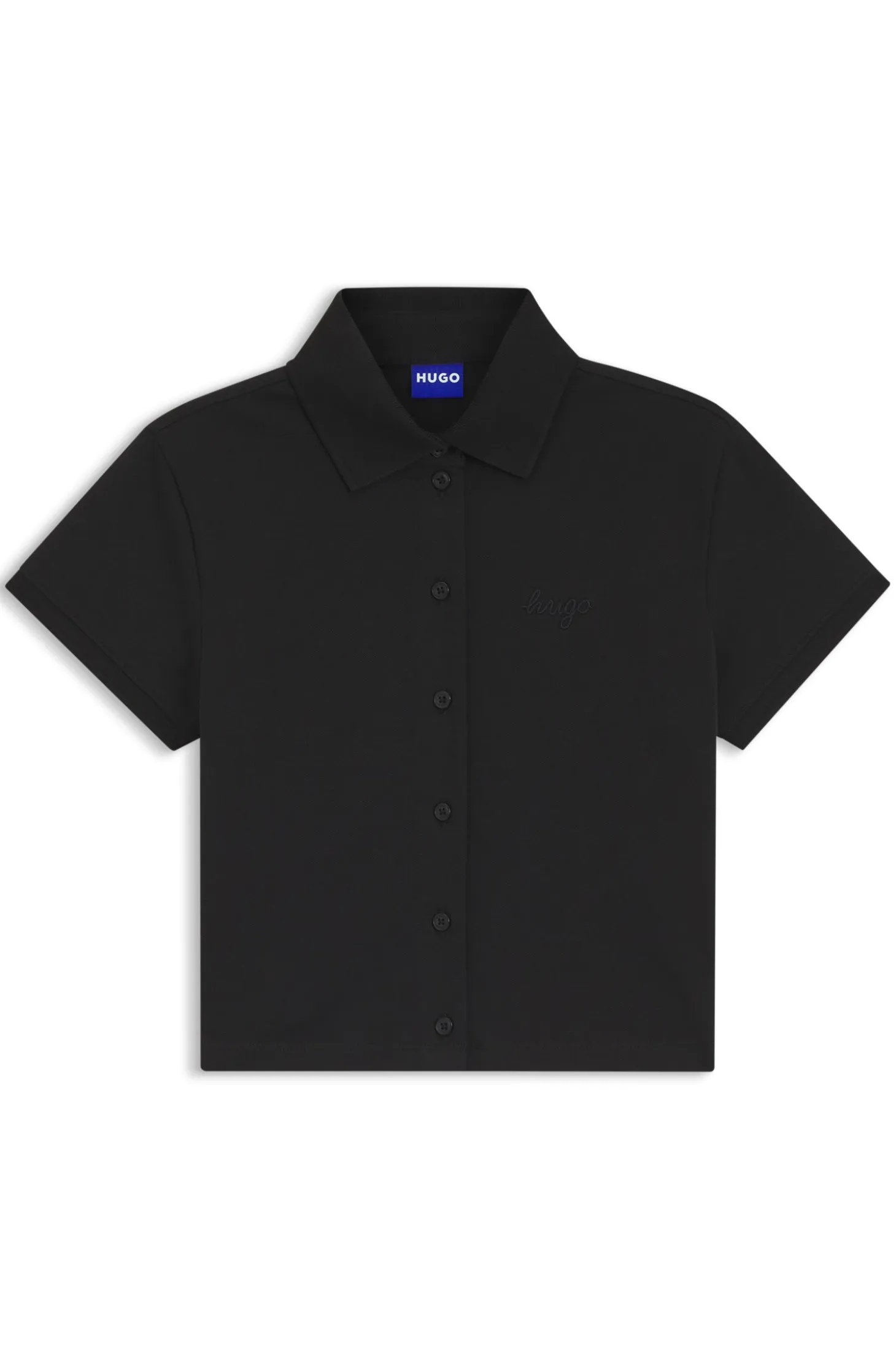 Slim-fit polo top in stretch cotton