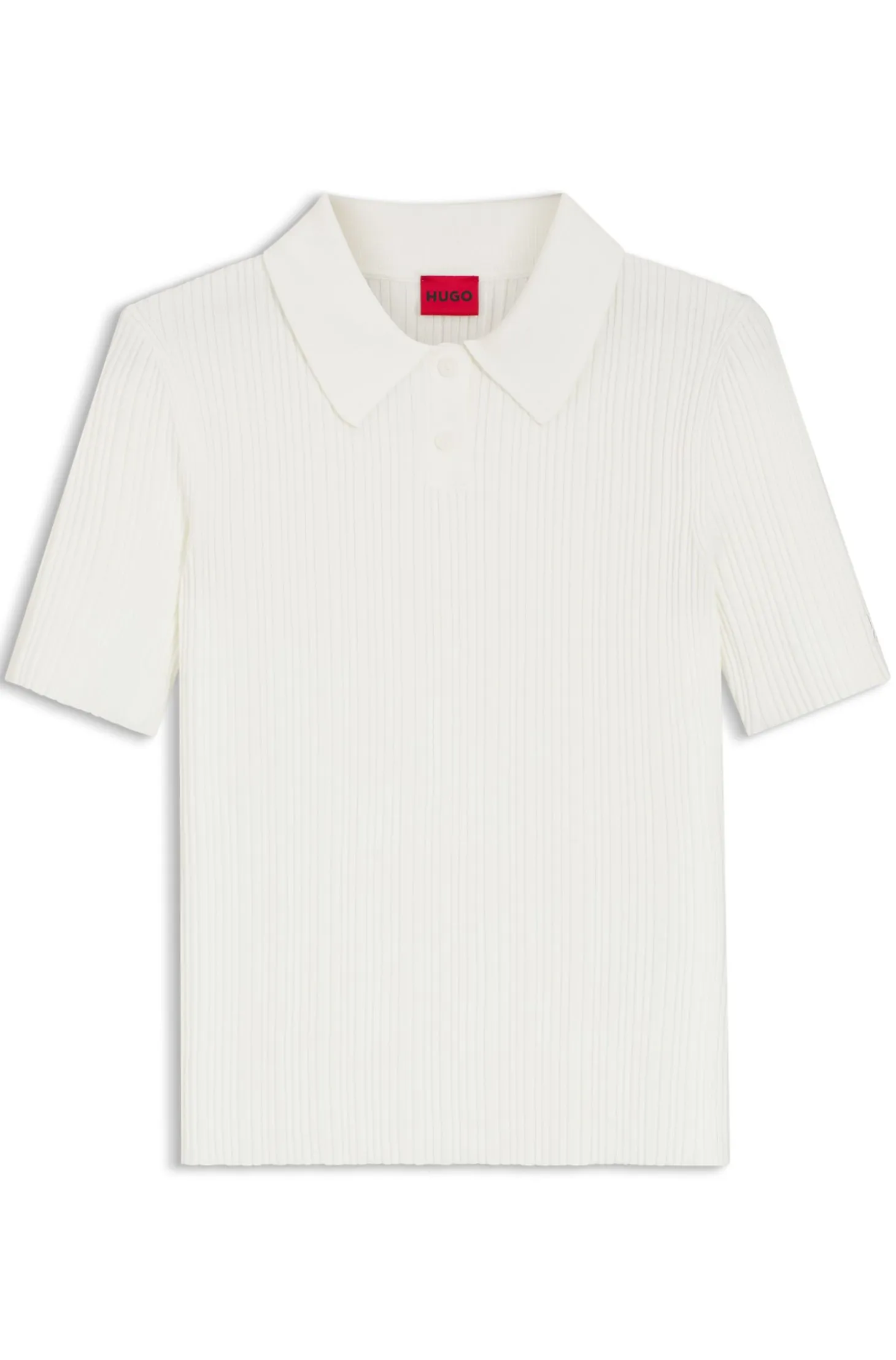 Slim-fit ribbed sweater with polo collar