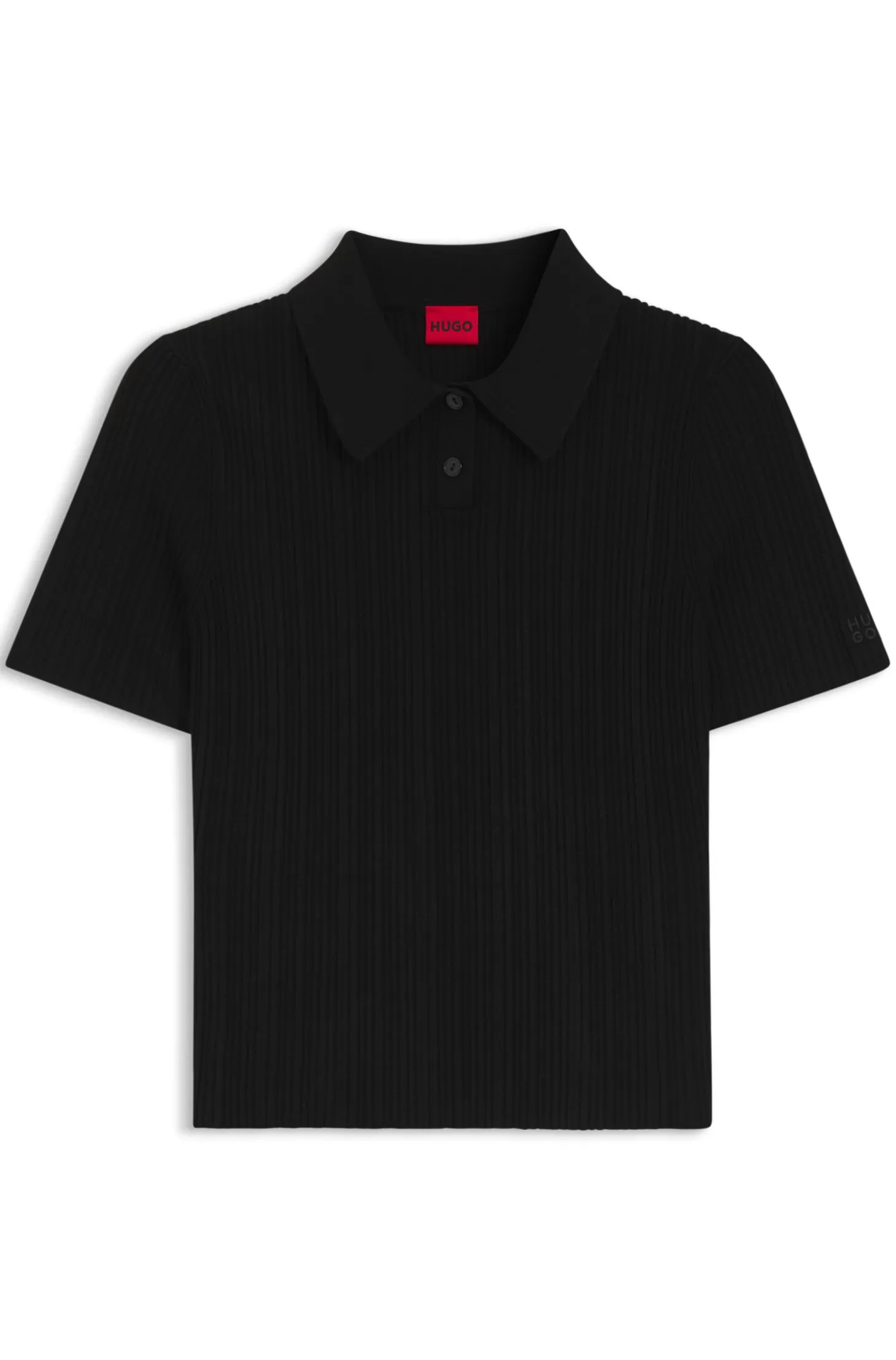 Slim-fit ribbed sweater with polo collar