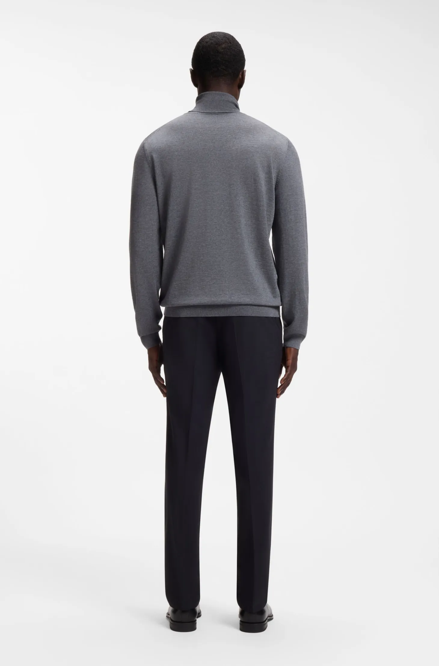 Slim-fit rollneck sweater in extra-fine merino wool