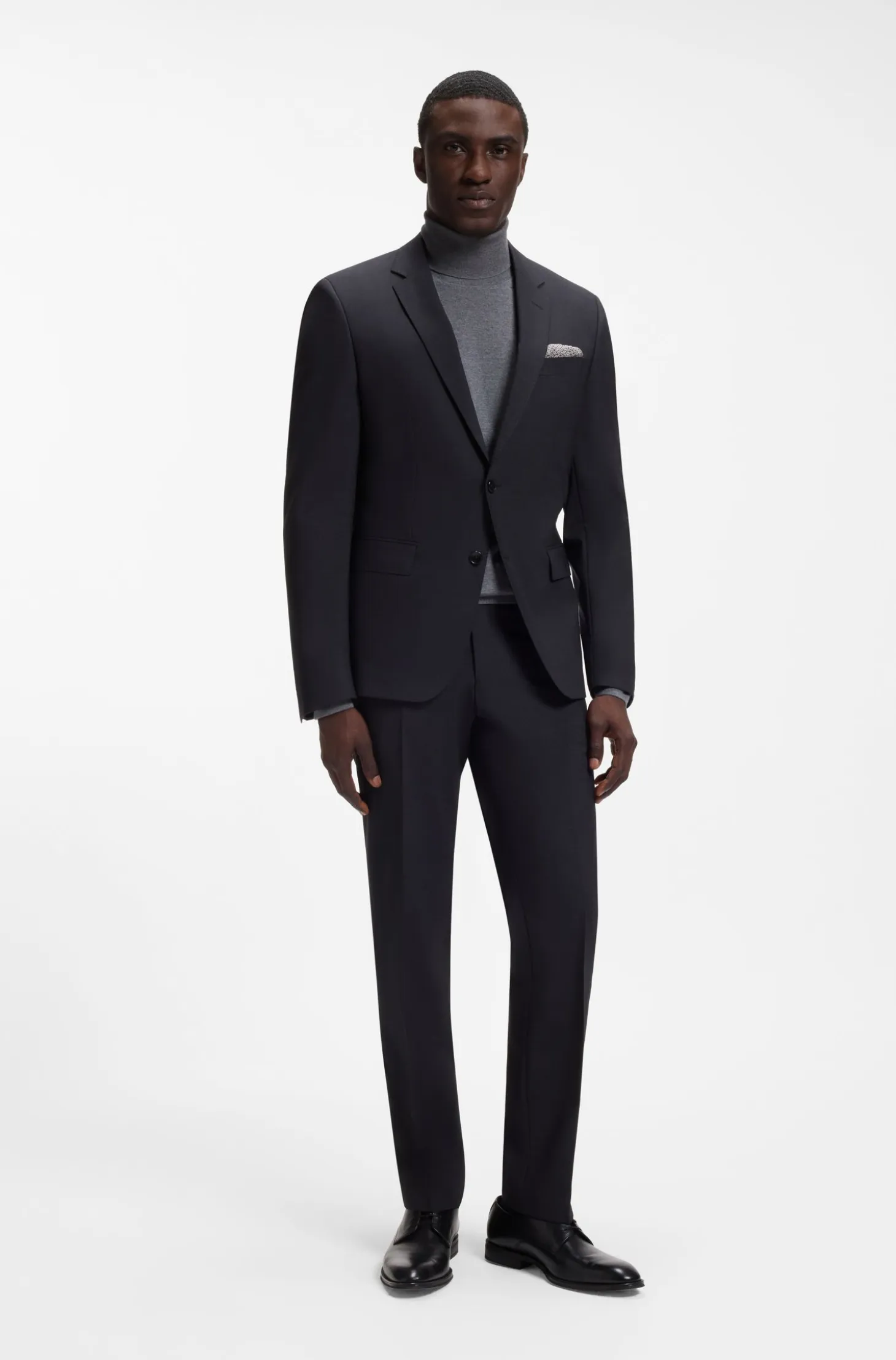 Slim-fit rollneck sweater in extra-fine merino wool
