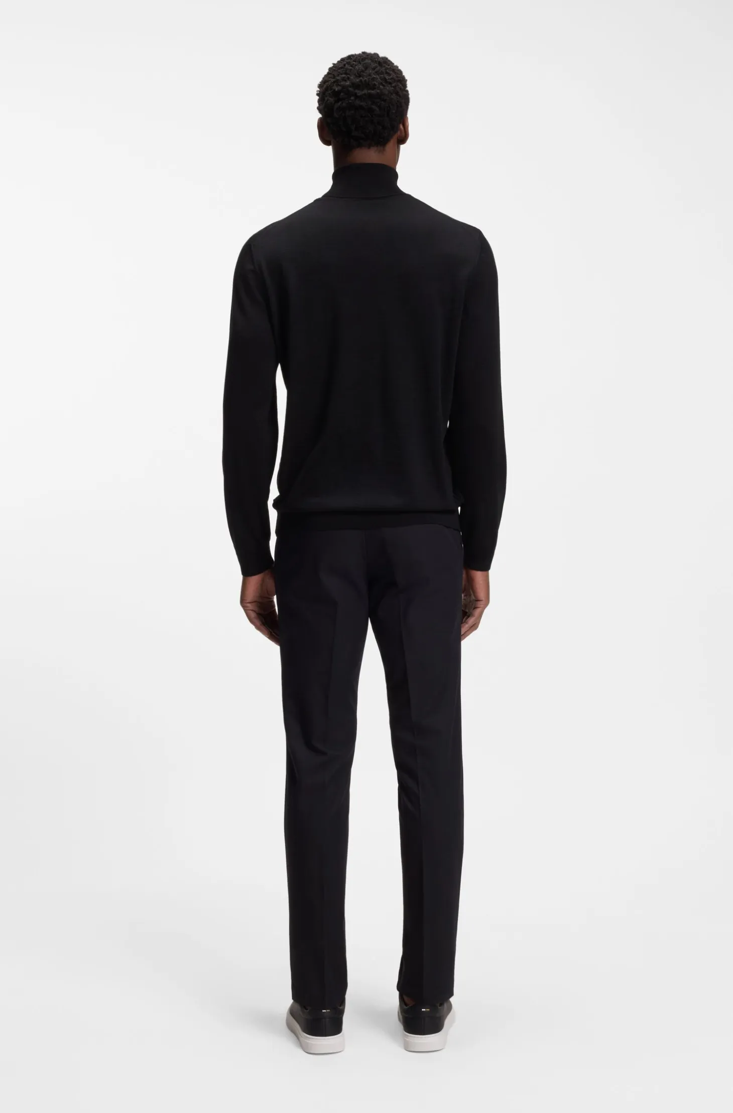 Slim-fit rollneck sweater in extra-fine merino wool