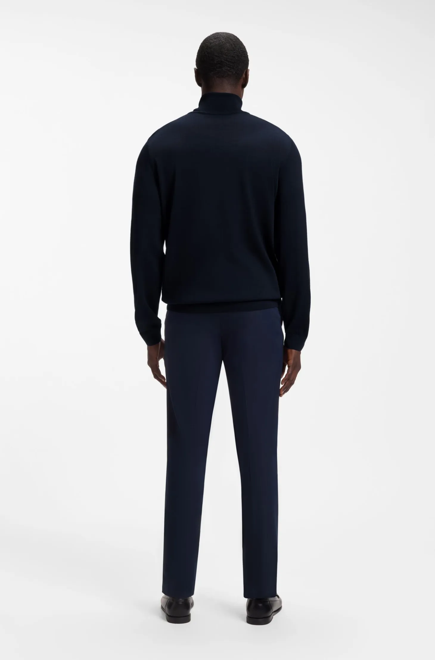 Slim-fit rollneck sweater in extra-fine merino wool
