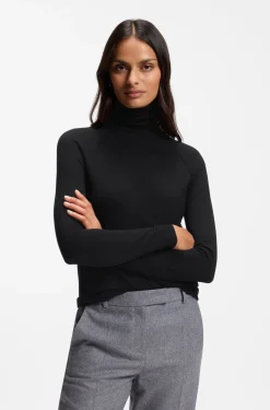 Slim-fit rollneck sweater in extra-fine merino wool