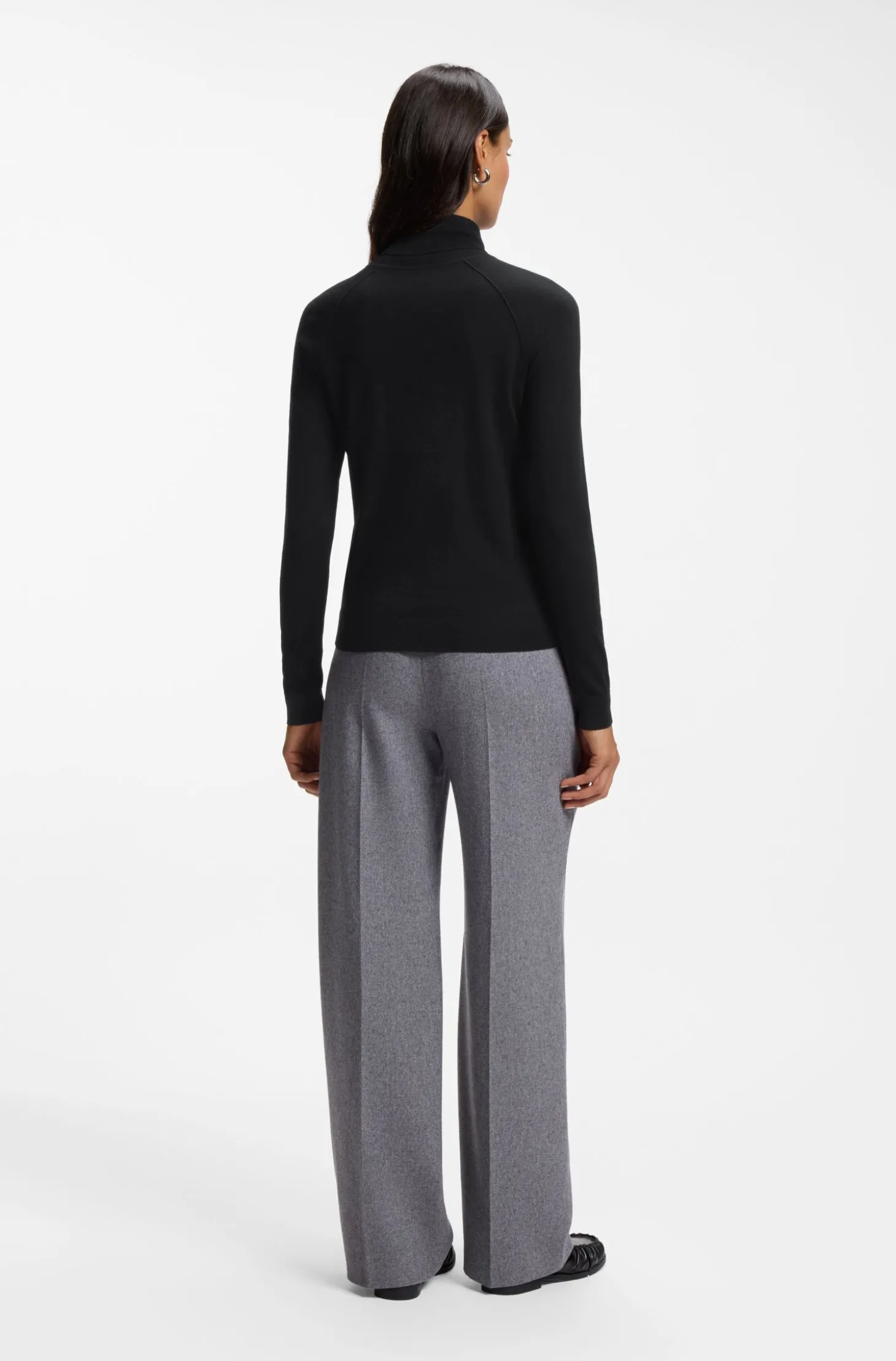 Slim-fit rollneck sweater in extra-fine merino wool