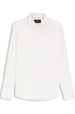 Slim-fit shirt in an Italian-made cotton blend
