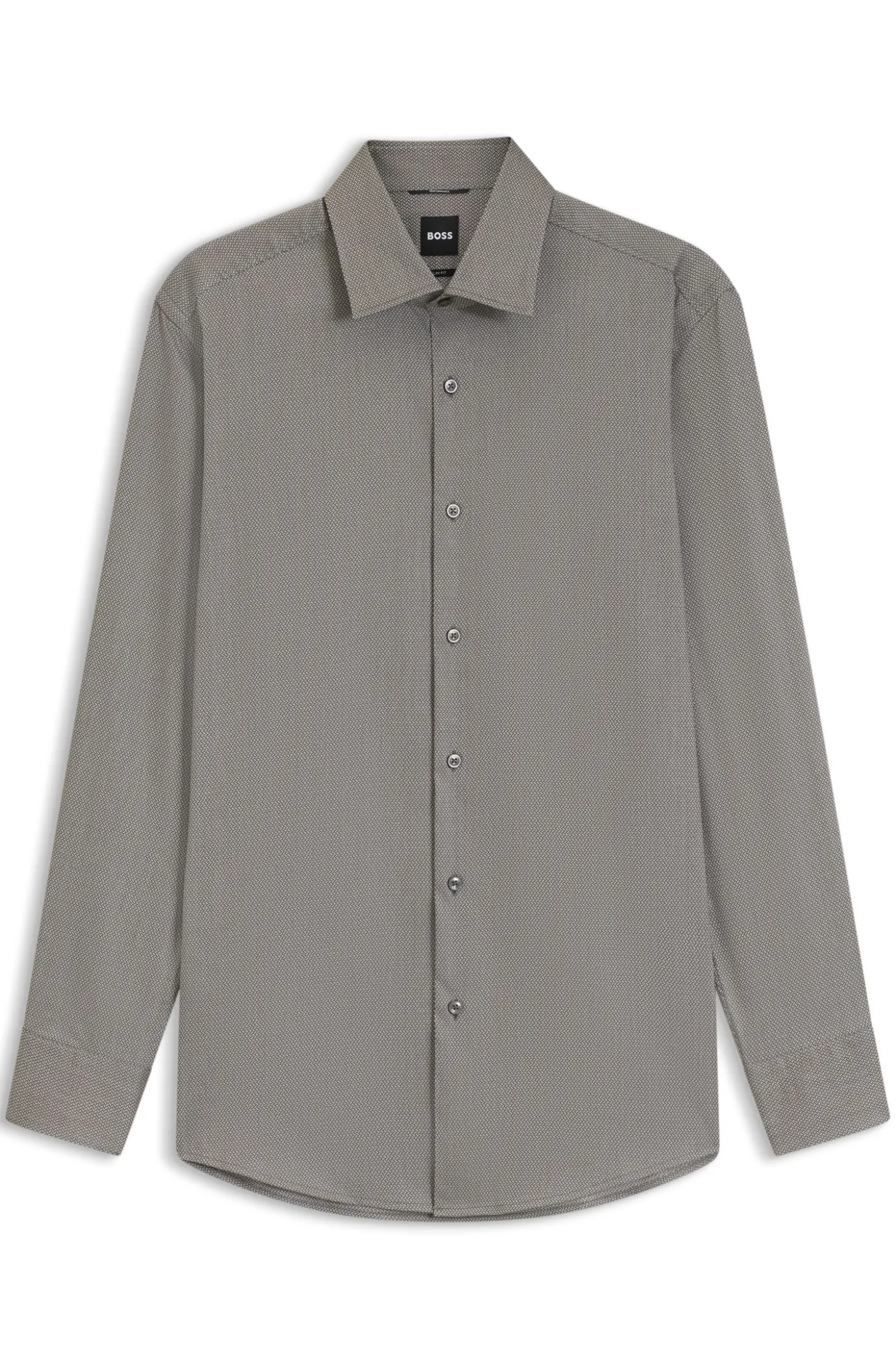 Slim-fit shirt in a thermoregulating structured cotton blend