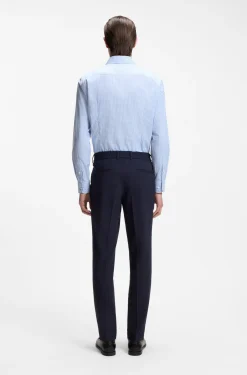 Slim-fit shirt in checked performance-stretch fabric