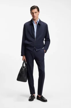Slim-fit shirt in checked performance-stretch fabric