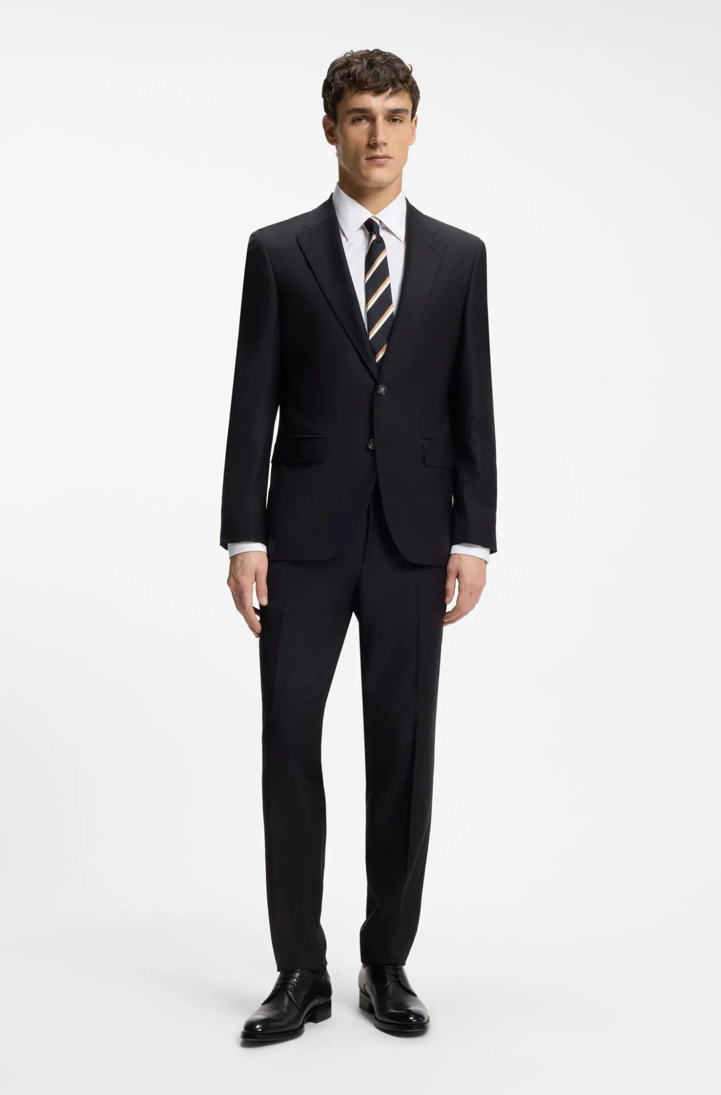 Slim-fit shirt in cotton-blend stretch poplin