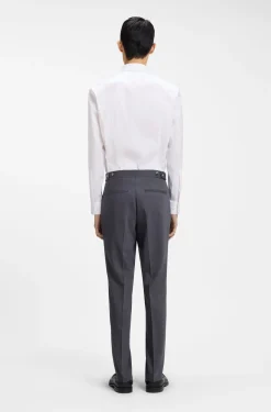 Slim-fit shirt in cotton-blend poplin