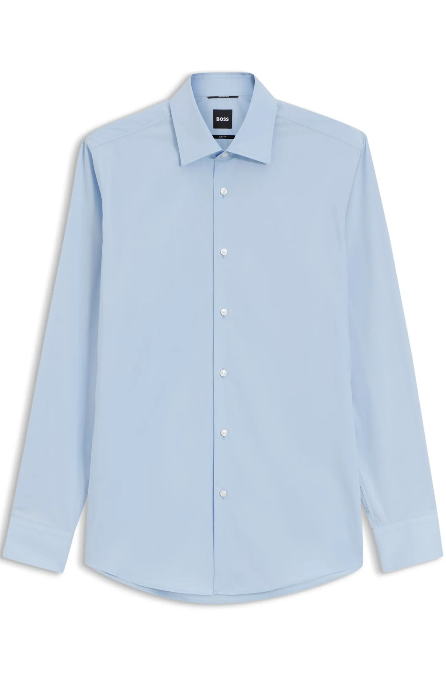 Slim-fit shirt in cotton-blend poplin