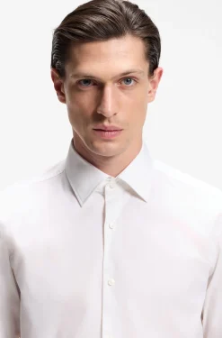 Slim-fit shirt in cotton-blend poplin
