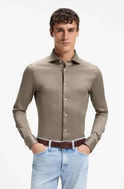 Slim-fit shirt in cotton jersey