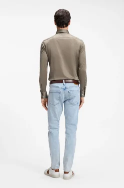 Slim-fit shirt in cotton jersey