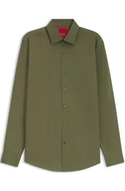 Slim-fit shirt in easy-iron cotton poplin