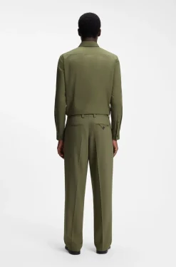 Slim-fit shirt in easy-iron cotton poplin