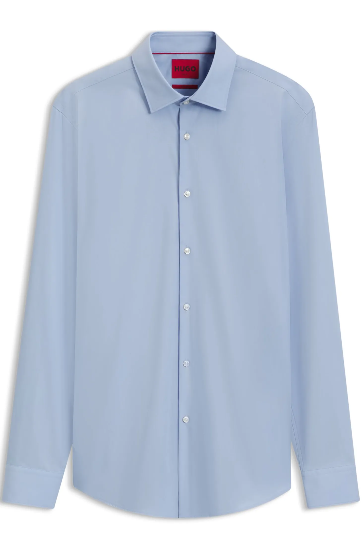 Slim-fit shirt in easy-iron cotton poplin