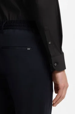 Slim-fit shirt in easy-iron cotton-blend poplin