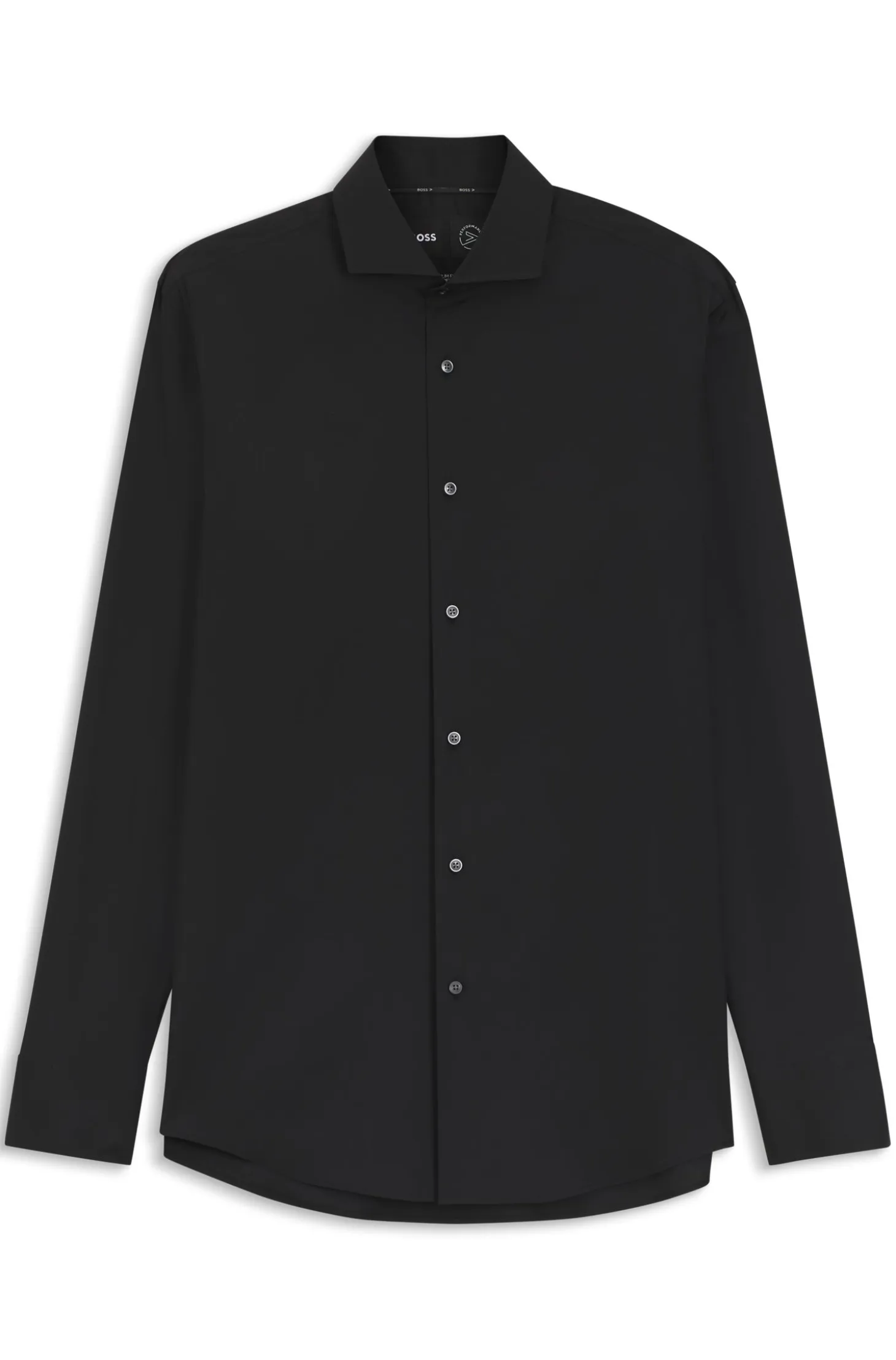 Slim-fit shirt in easy-iron cotton-blend poplin