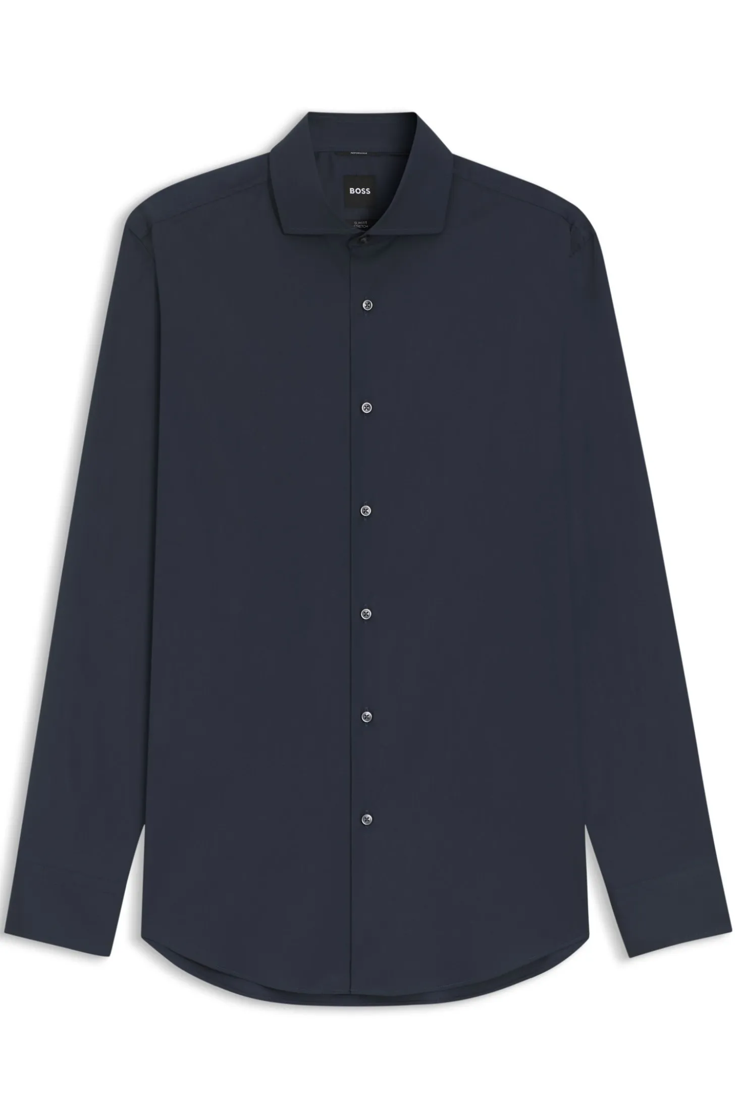 Slim-fit shirt in easy-iron cotton-blend poplin