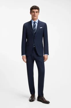 Slim-fit shirt in easy-iron cotton poplin