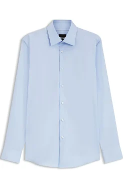 Slim-fit shirt in easy-iron cotton poplin