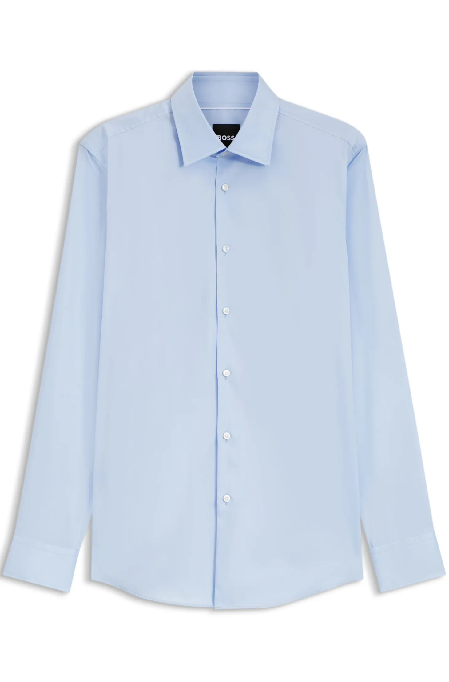 Slim-fit shirt in easy-iron cotton poplin