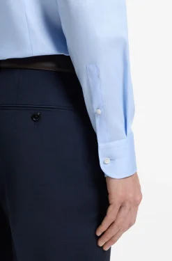 Slim-fit shirt in easy-iron cotton poplin