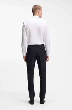 Slim-fit shirt in easy-iron cotton poplin