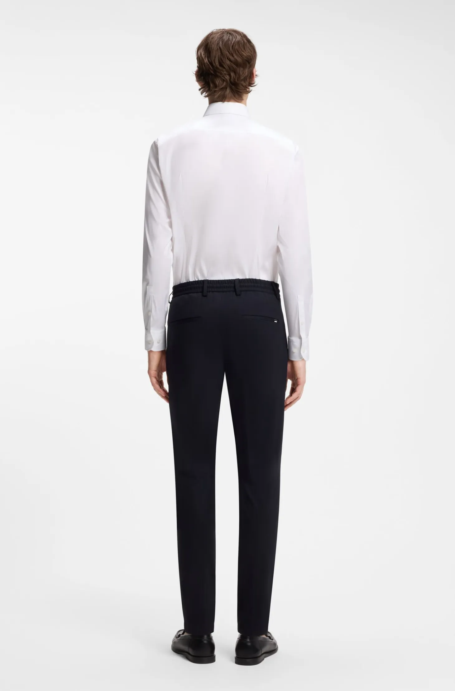 Slim-fit shirt in easy-iron cotton-blend poplin