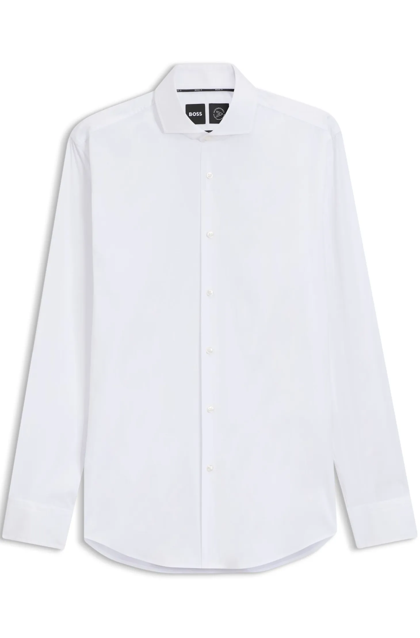 Slim-fit shirt in easy-iron cotton-blend poplin