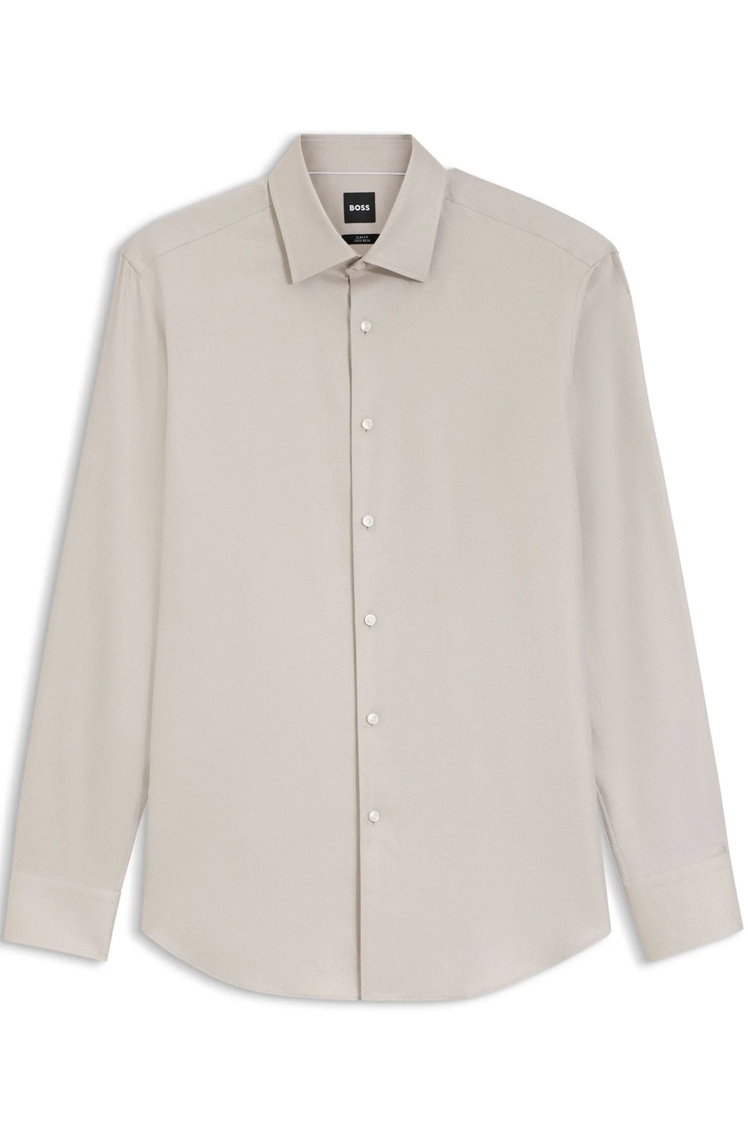 Slim-fit shirt in easy-iron cotton twill