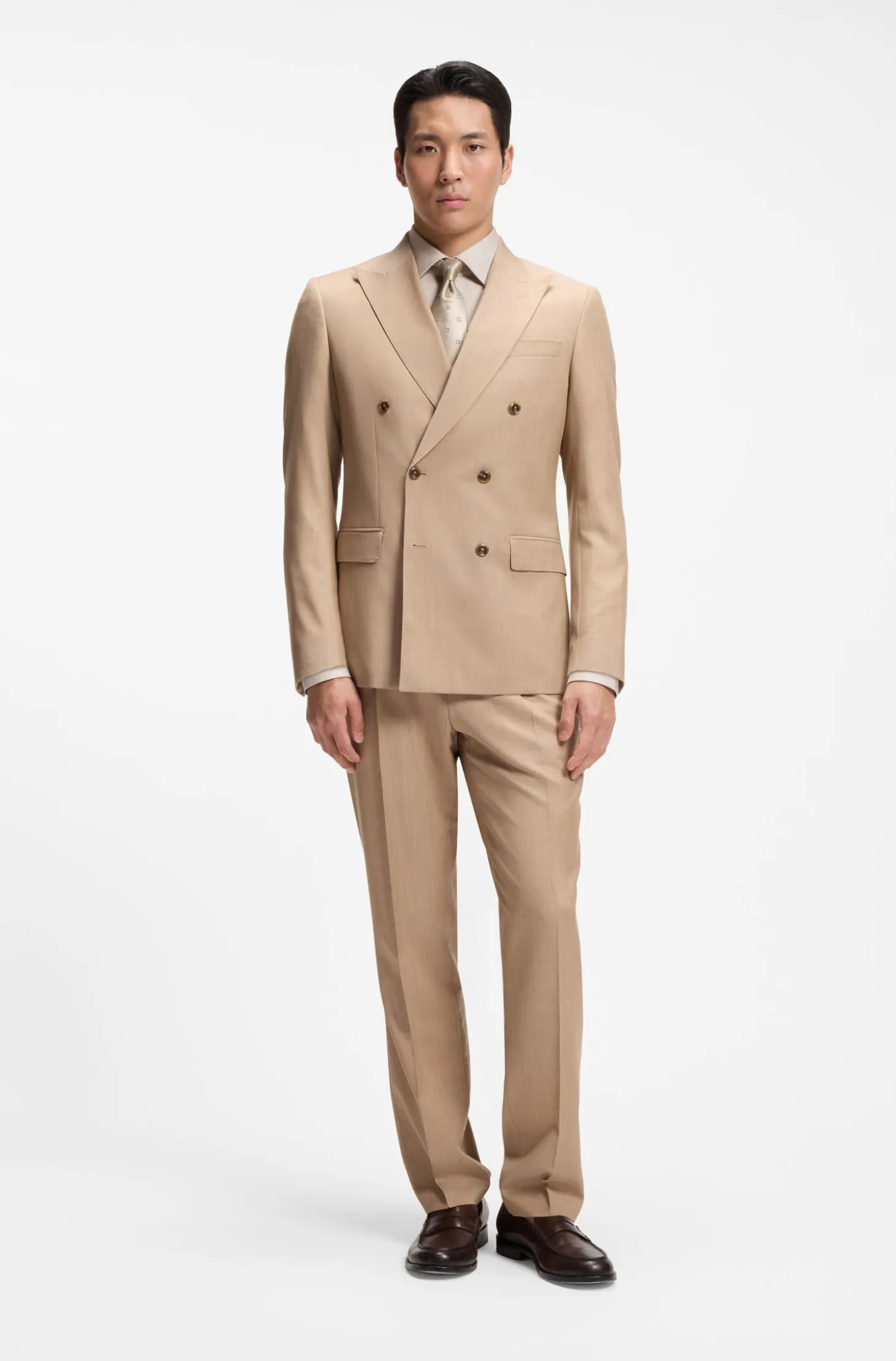 Slim-fit shirt in easy-iron cotton twill